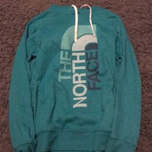 Teal north face sweatshirt
